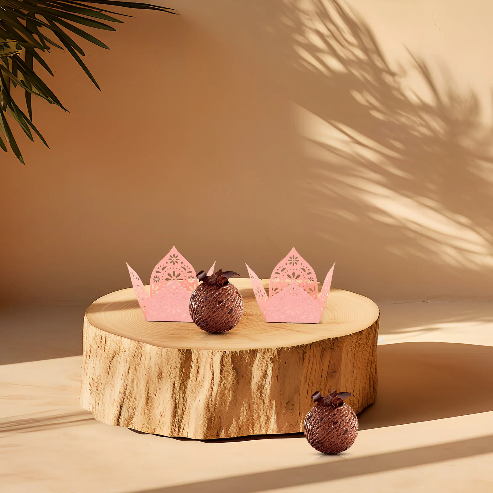 

50Pcs Elegant Flower Truffle Wrappers Hollow Candy Boxes for Birthday Party Wedding Decorative Chocolate Holders