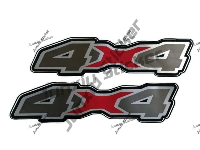 

2 Pieces 4x4 Graphic Black and Red Border Emblem Sticker Vinyl Decal All New Waterproof Outdoor Cover Scratches Exterior Decor
