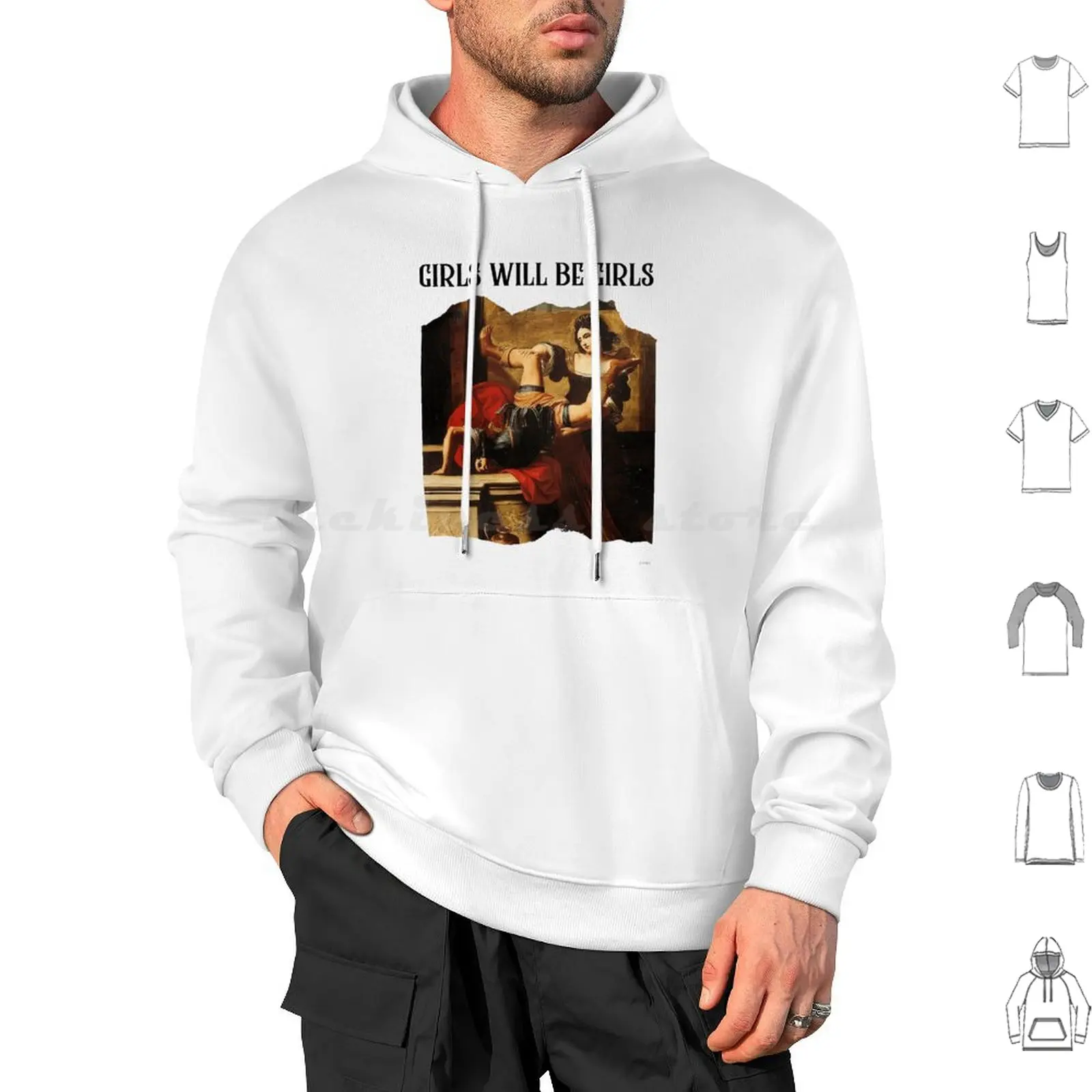 Girls Will Be Girls-The Power Of Feminine Rage Sweat-shirt à capuche en coton à manches longues Girls Will Be Girls Féminisme Féministe Boys Will Be
