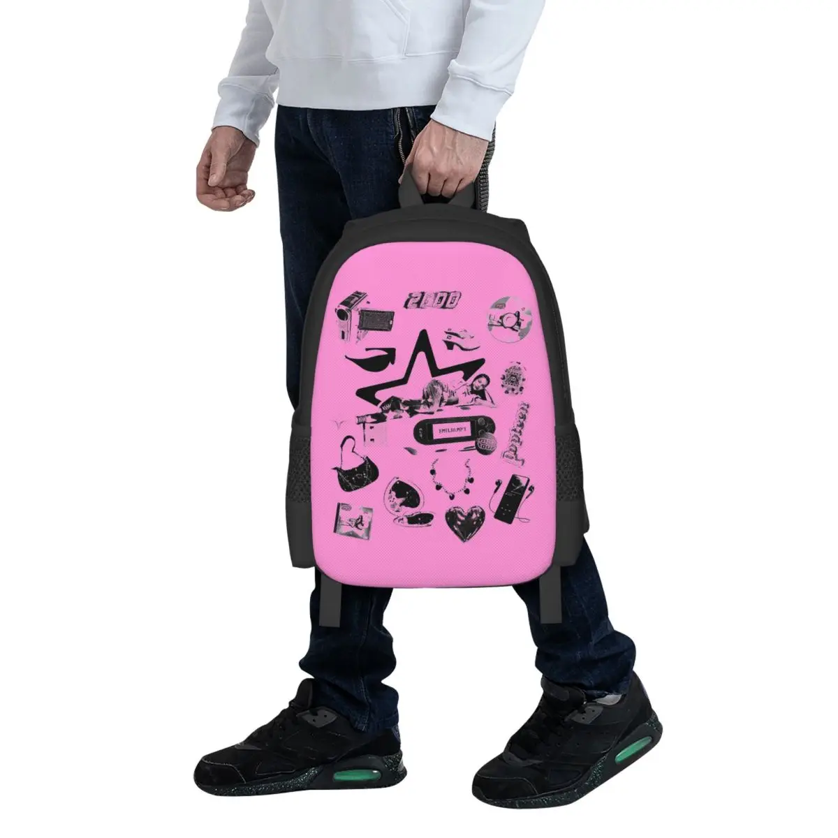 

Emilia Mernes Y2k Elements Student Backpack School Bag Hiking Travel Daypack for Boys Girls Fashion Bookbag Shoulder Bags