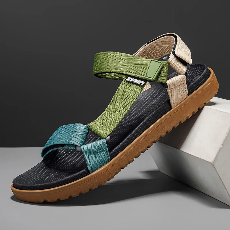 

New Trends 2026 Mens Footwear Mens Canvas Casual Shoes Outdoor Comfortable Fashion Flat Bottom Classic Anti Slip Outdoor Sandals