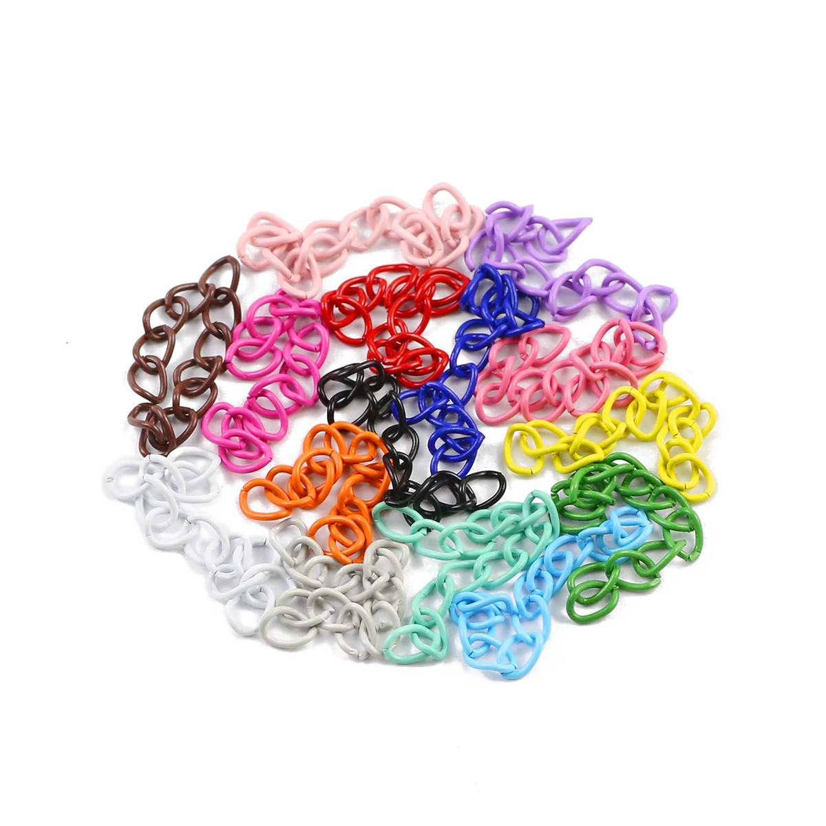 Bunte Zinklegierung gebackene Emaille Halskette Armband Verlängerungskette 20/40/50/100 Stück für Schmuckherstellung DIY handgefertigte Accessoires