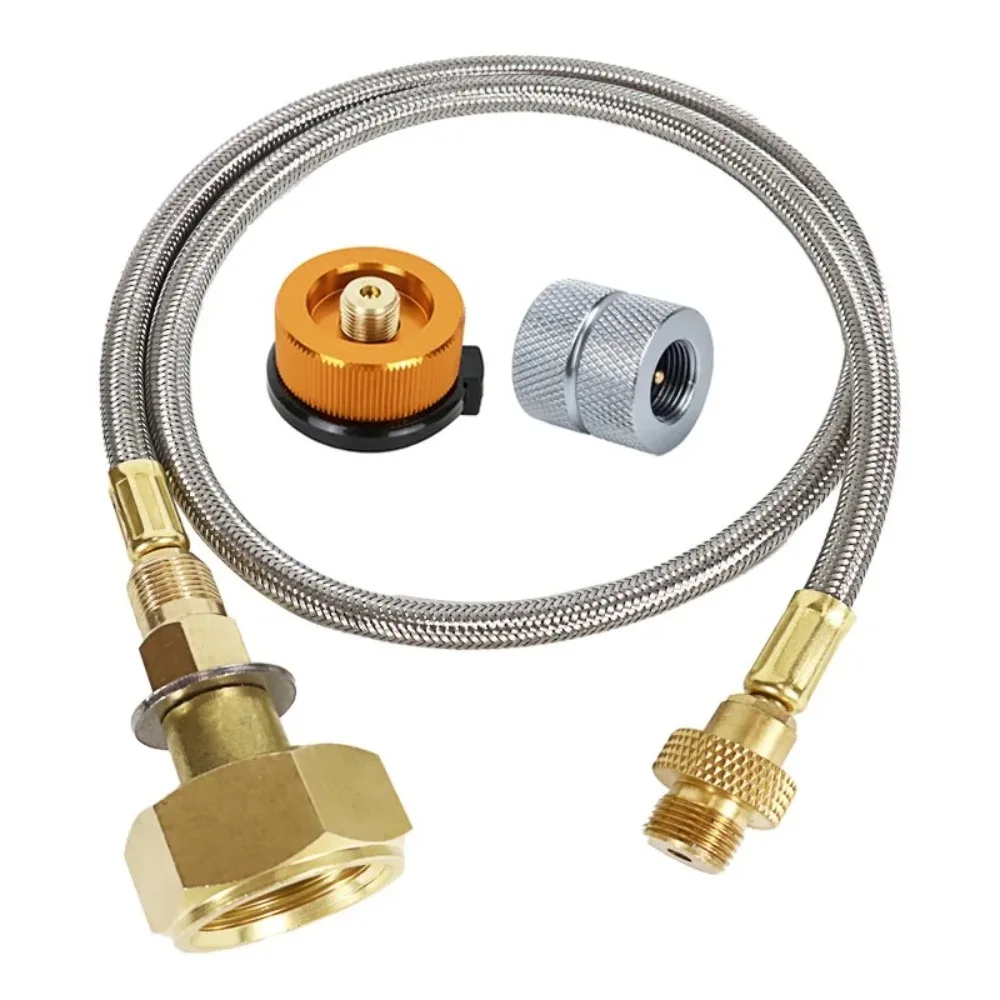 Easy to Install Manual Gas Stove Propane Refill Adapter Reusable Durable Gas Tank Connection Line LPG Cylinder Hose Connector