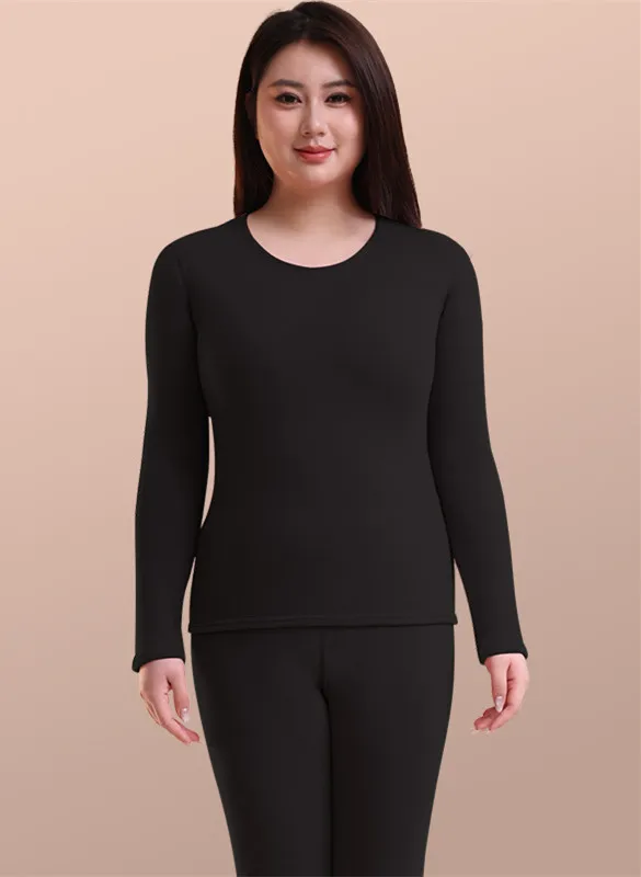 L-6XL Fat And Plus Size Thermal Underwear Autumn Winter Fleece Velvet Women's Pajamas Set Warm Sleepwear Lounge Home Clothes