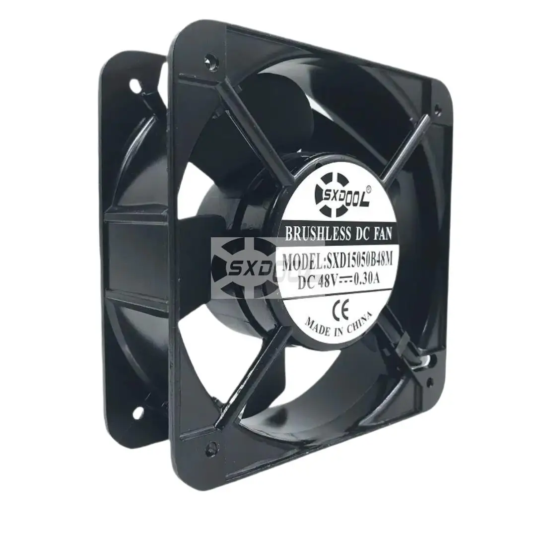SXDOOL SXD15050B48M 150mm DC 48V High Speed Fan 5000RPM, 338.8CFM, Professional Grade Industrial & Server Cooler (150x150x50mm)