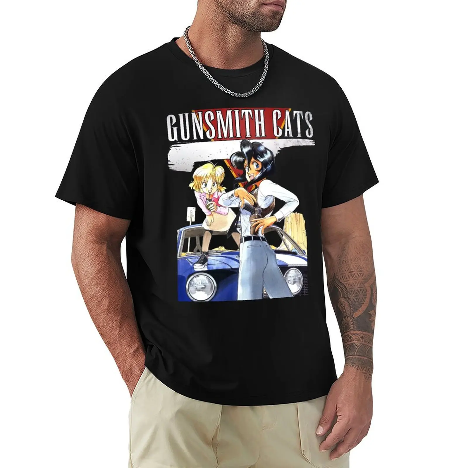 Vintage Gunsmith Cats T-Shirt Classic Print Short Sleeve Shirt