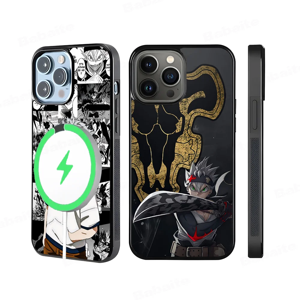 

Black Clover Phone Case Magnetic Case For IPhone 16 14 13 12 11 15 Pro Max Plus For Magsafe Wireless Charge Cover
