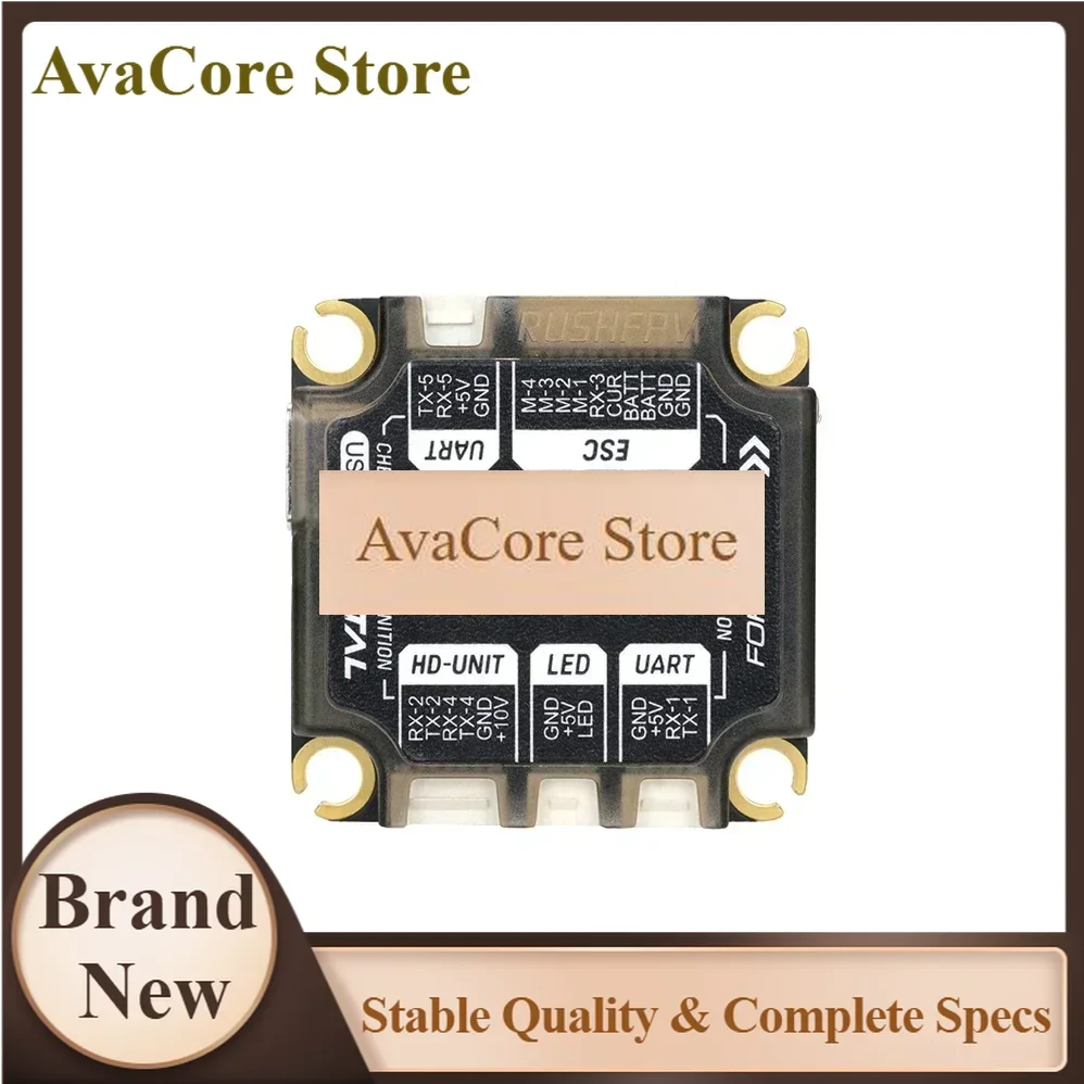 AvaCoreRUSHFPV BLADE V2 Stack - F722 Analog & Digital FC & Extreme 60A 128K BLHELI AM32 4in1 ESC For FPV Racing & Freestyle Dron