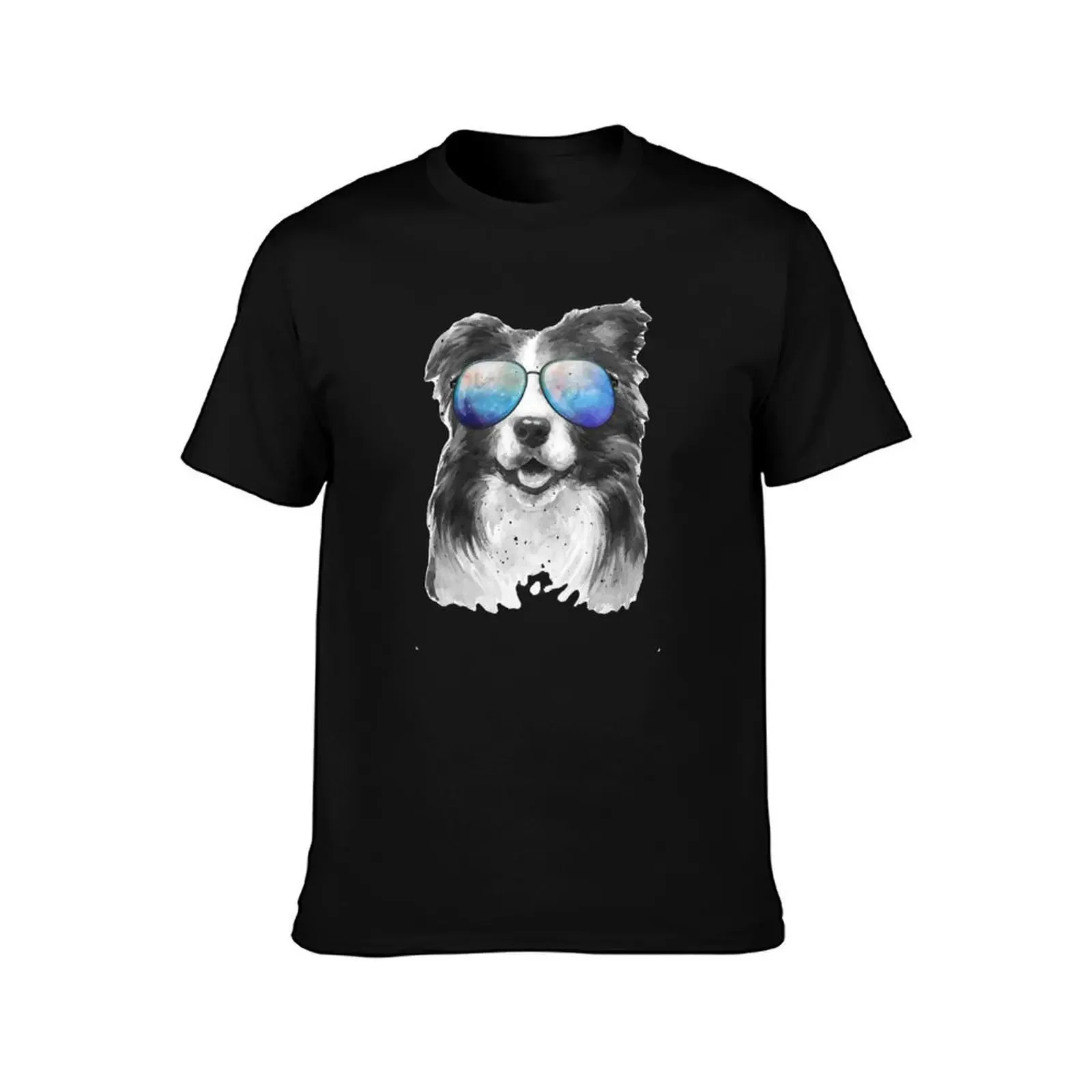 Retro Vintage Border Collie Galaxy Universe Hipster Funny Sheepdog Border Collie Lover Gift T-Shirt(4XL 5XL 6XL No shipping)