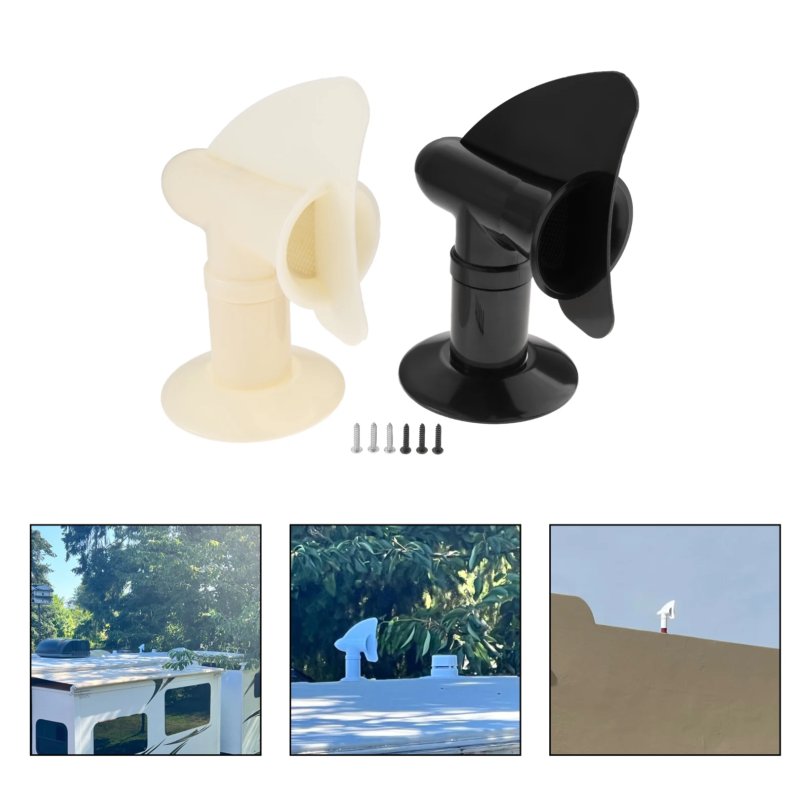 Trailer RV Sewer Vent Cap for Holding Tank Roof Plumbing Vent Cover 360degree Rotation Siphon Type Pipe Exhaust Lid Weatherproof