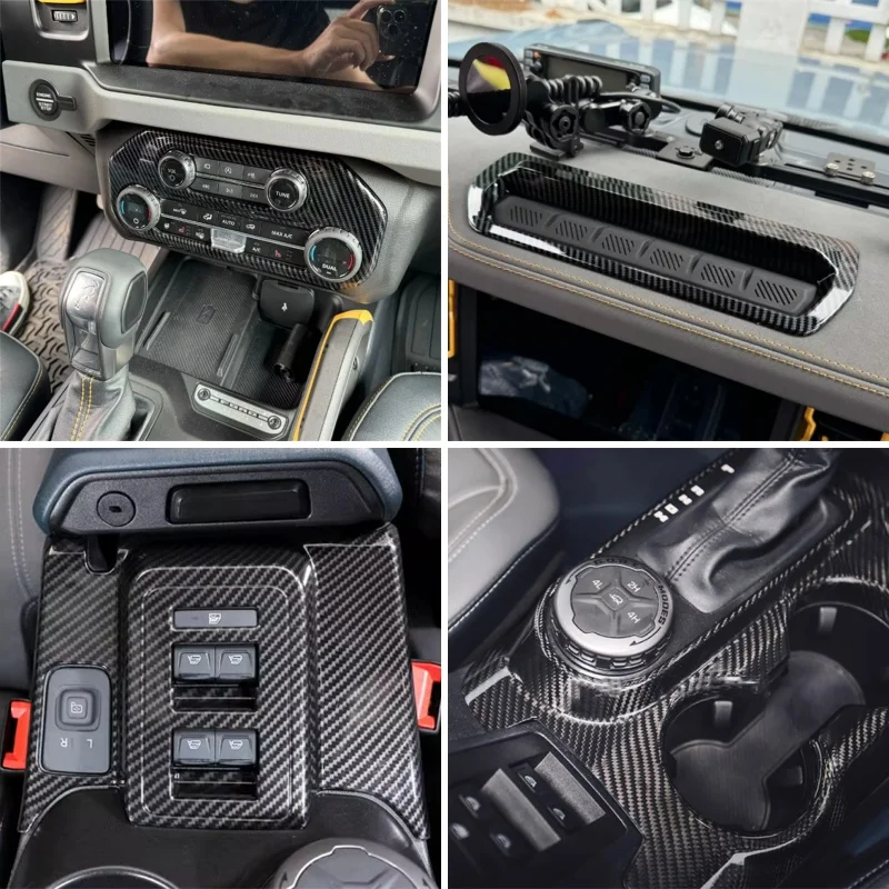 

Левая внутренняя декоративная линия автомобиля для Ford Bronco 2024 2025, дверная ручка автомобиля, чаша, крышка рулевого колеса, розетка переменного тока, вентиляционное отверстие