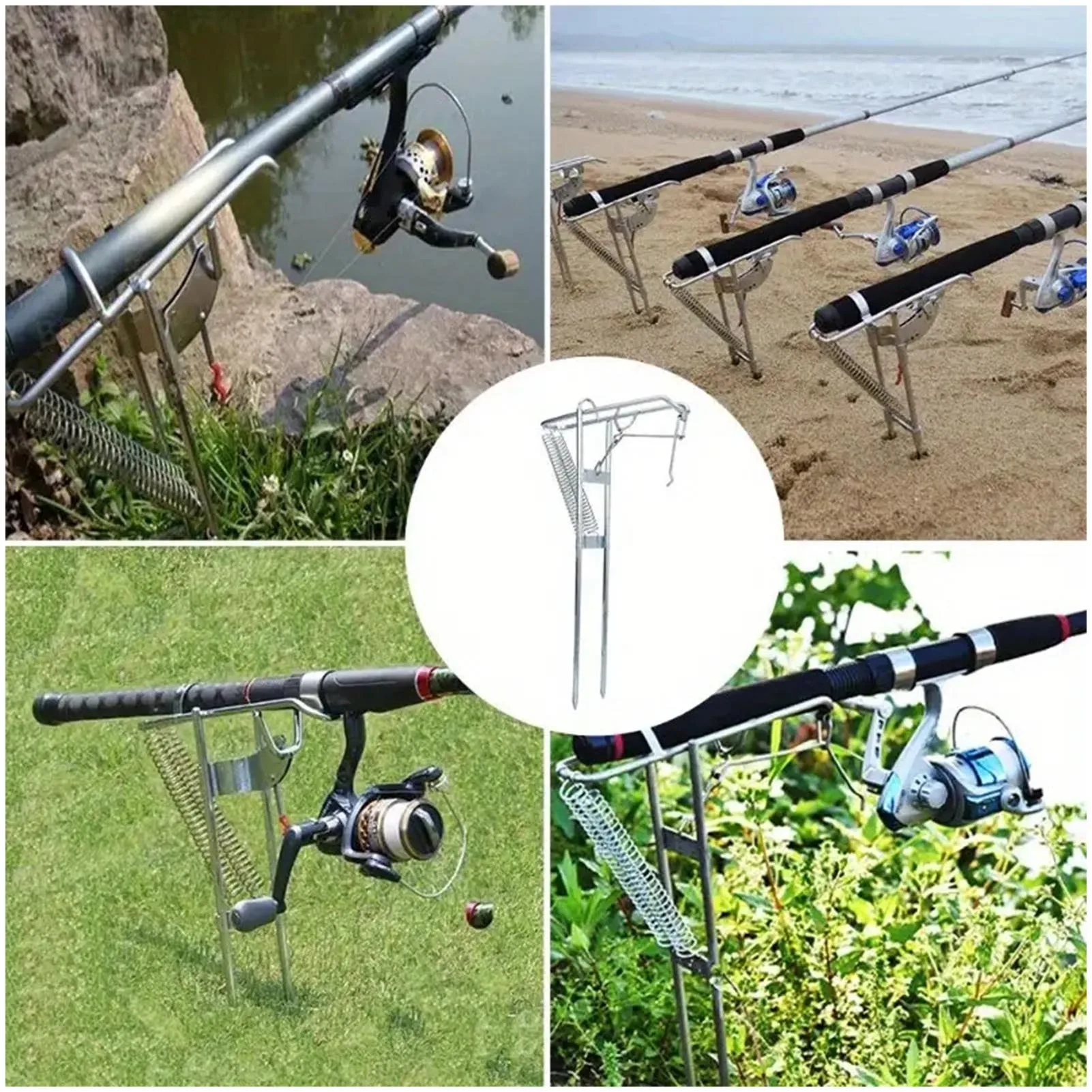 

Stainless Steel Fishing Rod Stand Easy to Assemble and Dismantle Rod Holders Suitable for Sea Lake River Fishing