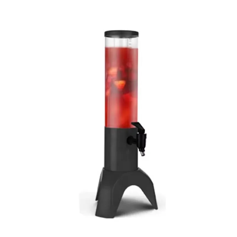 1.5L Portable Beer Tower Dispenser Black PC Bucket with ABS Base and PP Faucet for Catering Buffet Party Home Use Mini Bar