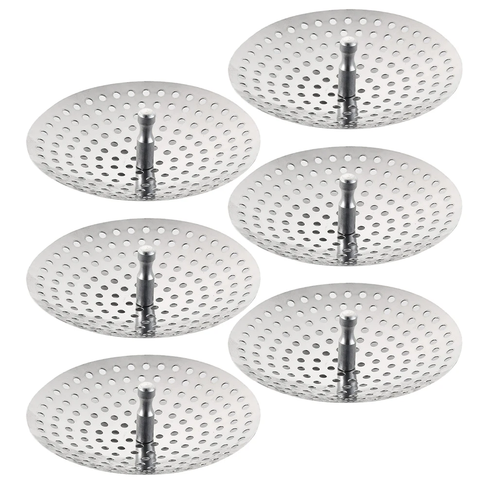 

6pcs Kitchen Stainless Steel Drain Filter Sink Strainer Net Smooth Edge No Scratch Household Bathroom Use Metal Sink