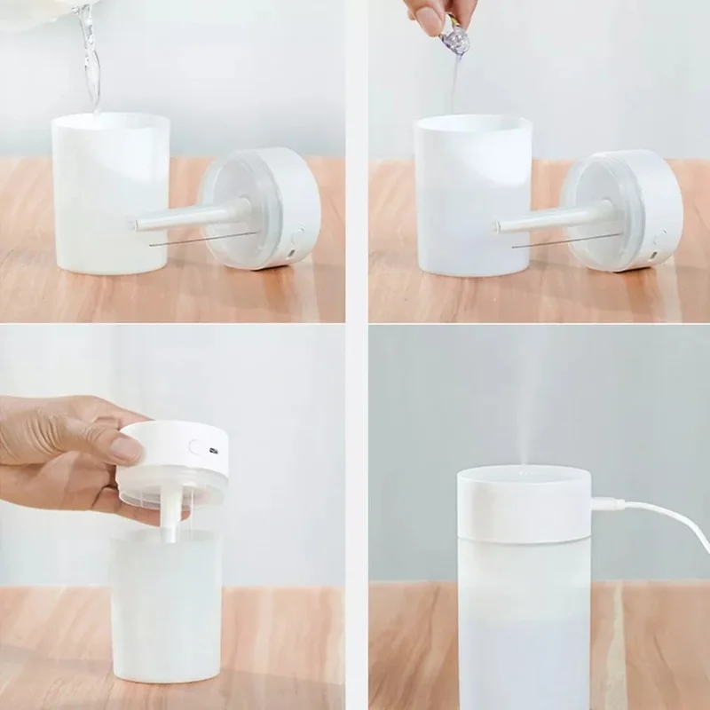 260ML Mini USB umidificatore ad ultrasuoni lampada a LED diffusore di olio essenziale purificatore per auto Aroma anione nebulizzatore con luce romantica