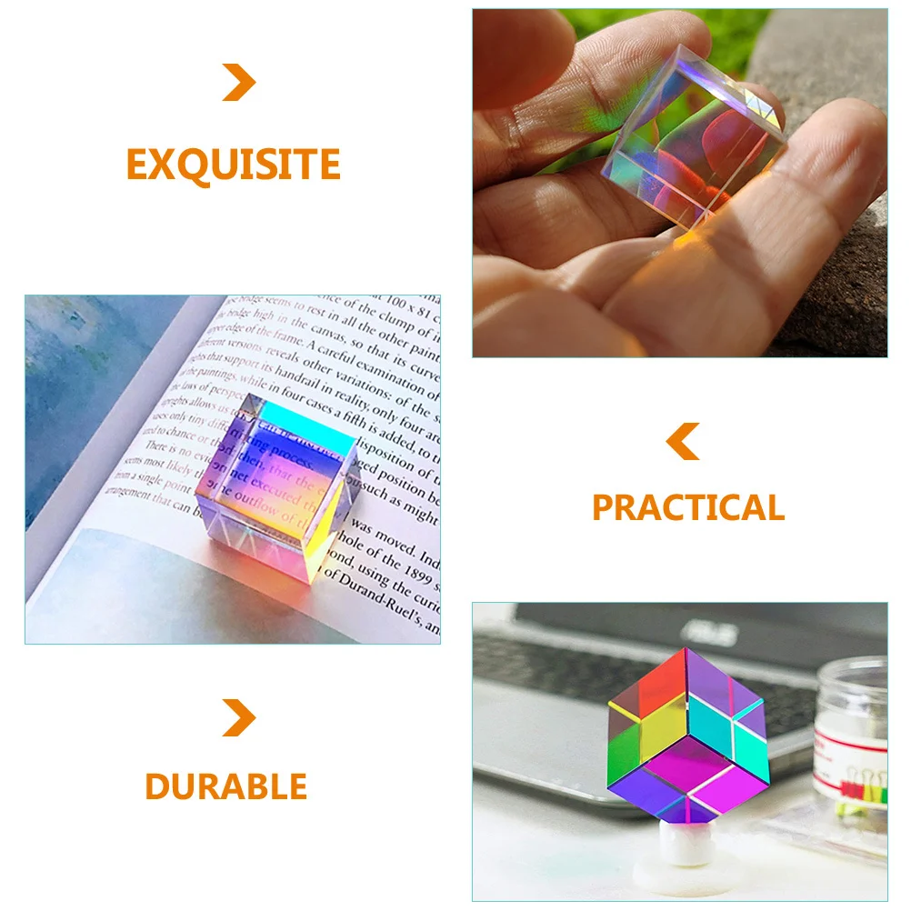 

2Pcs Optical Cube Prisms Durable Crystal Prism Photography Teaching Physics Experiment Decorative Desktop Ornament