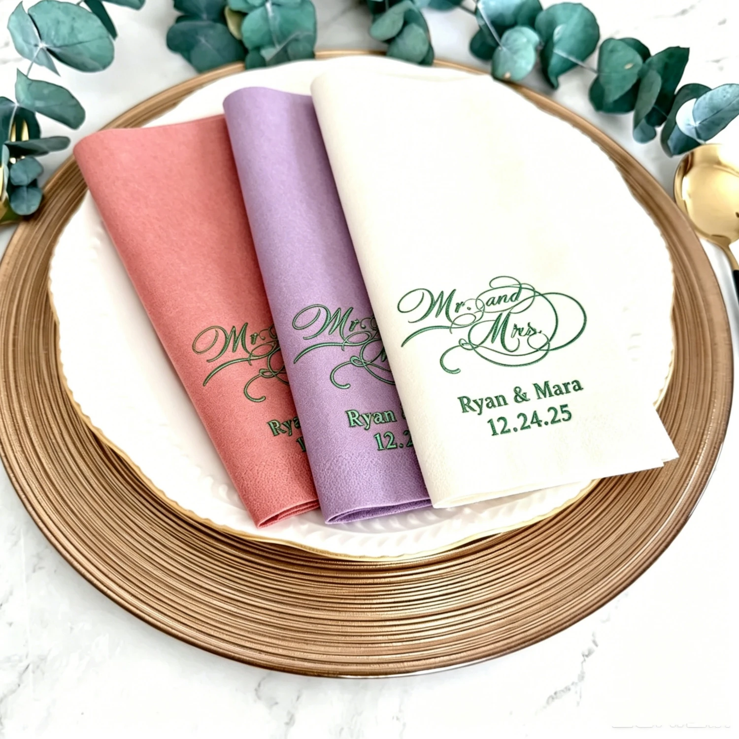

High Grade Linen Like Napkins 90pcs Sheepsew Gold Foil Disposable for Wedding Dinner Party Banquet Decor