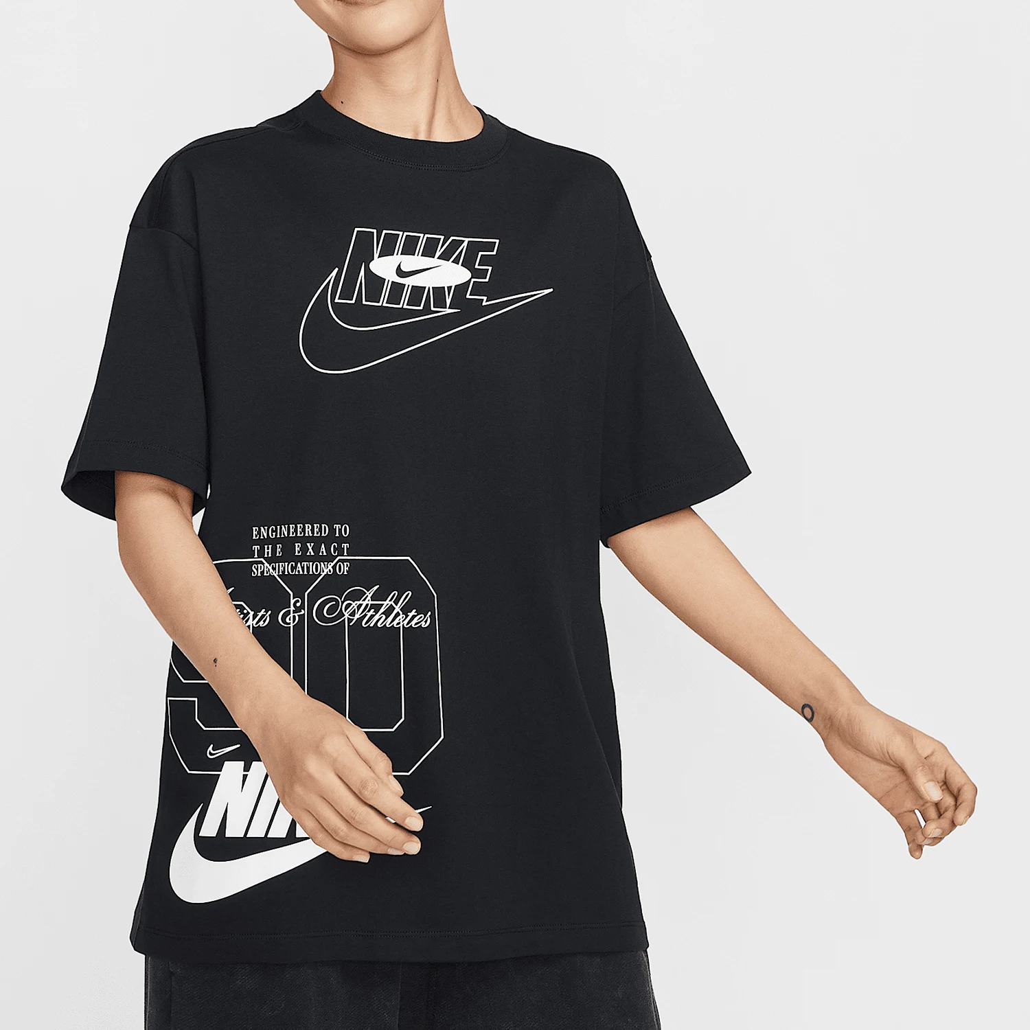 

Официальная летняя новая женская свободная дышащая футболка Nike с круглым вырезом и короткими рукавами HJ2994-010
