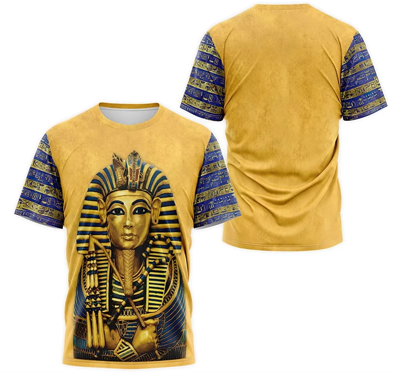 

Ancient Egypt Pharaoh Graphic T-Shirts For Men Women 3D Print Men Women Fashion Oversized Y2k Short Sleeve T Shirt Kids Tees Top