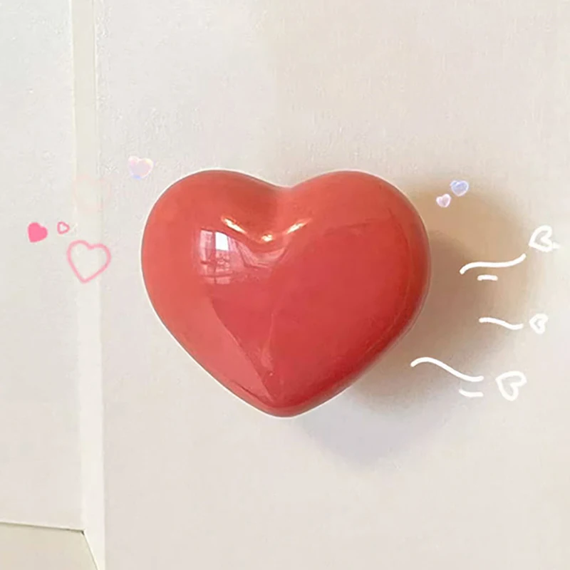1 PC Heart Shaped Plastic Handle Toilet Press Button Bathing Room Decor Water Push Switch