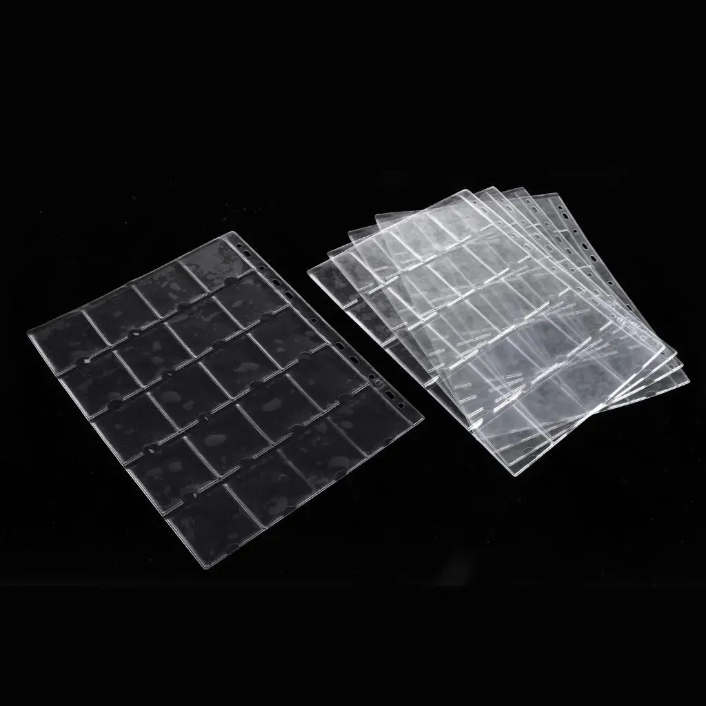 10 Pages Money Holder Collection Album Storage Page Sheet 200 Pockets