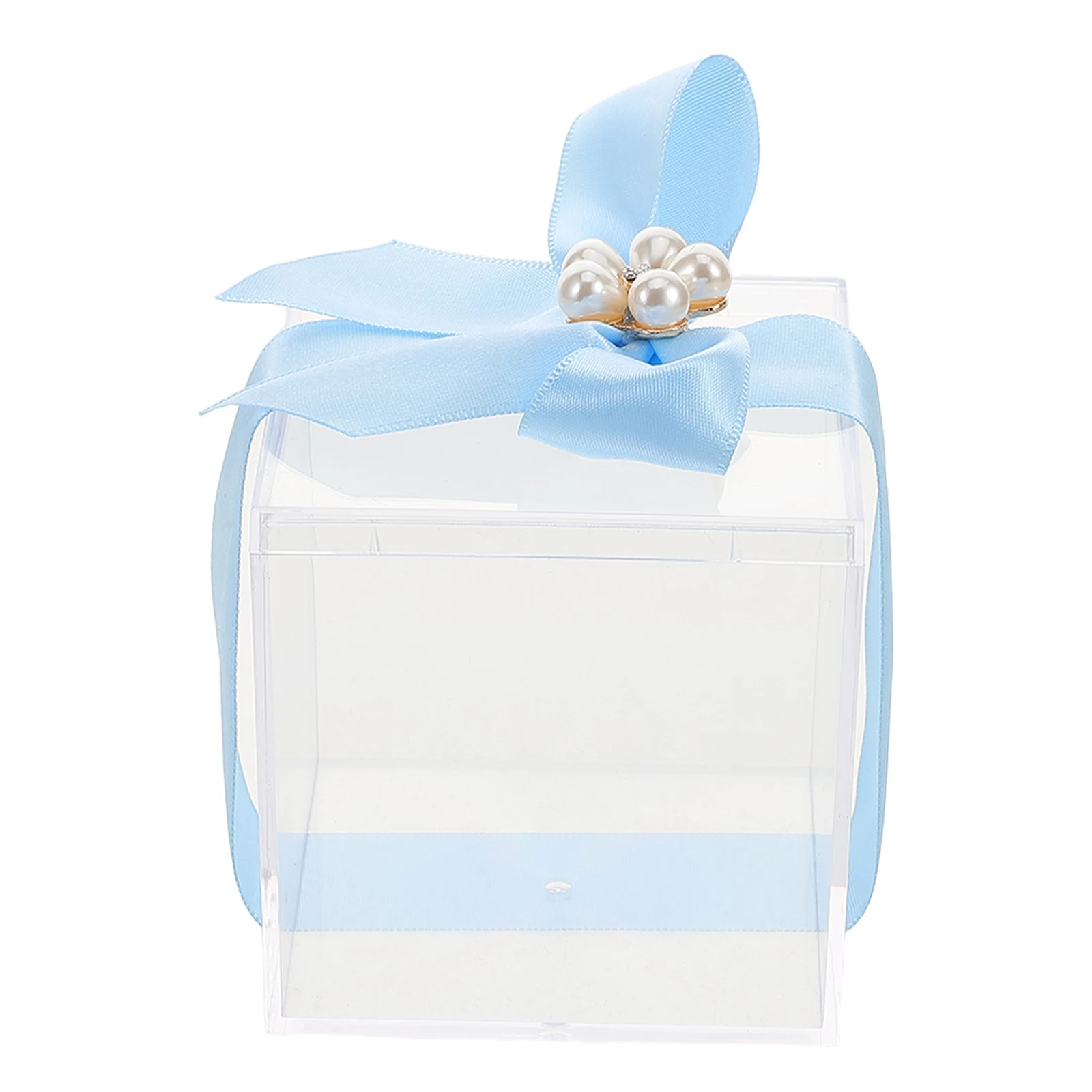 

Transparent Plastic Wedding Candy Box Durable Elegant Bow Favor Container Party Jewelry Organizer Candy Shaped Jewelry Box