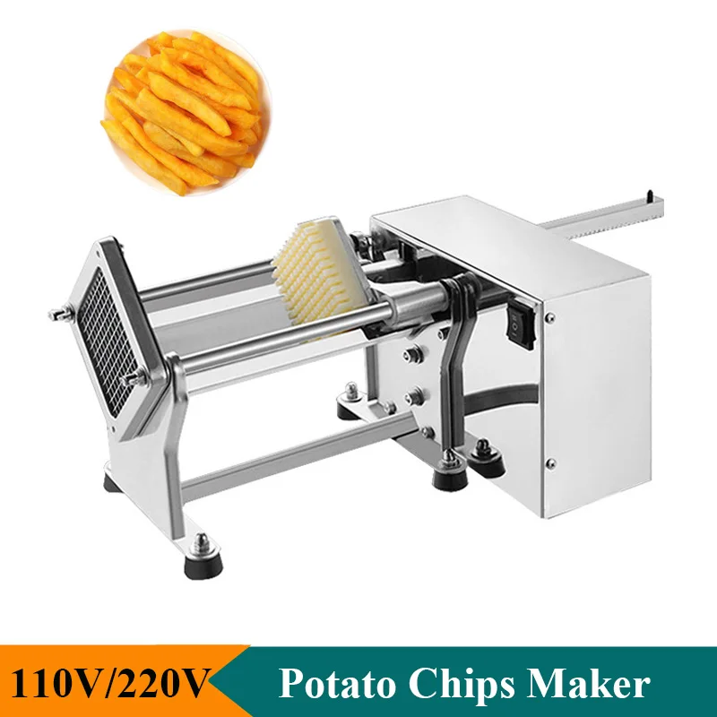 110V 220V Stainless Steel Potato Chips Cutting Machine Commercial Red Sweet Potatoes Chips Cutter Maker High Efficiency