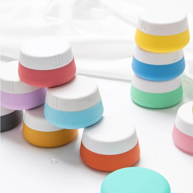 20ml Silicone Cream Jars Refillable Empty Pots Face Cream Bottles Portable Dispenser Leak Proof Travel Containers for Toiletries