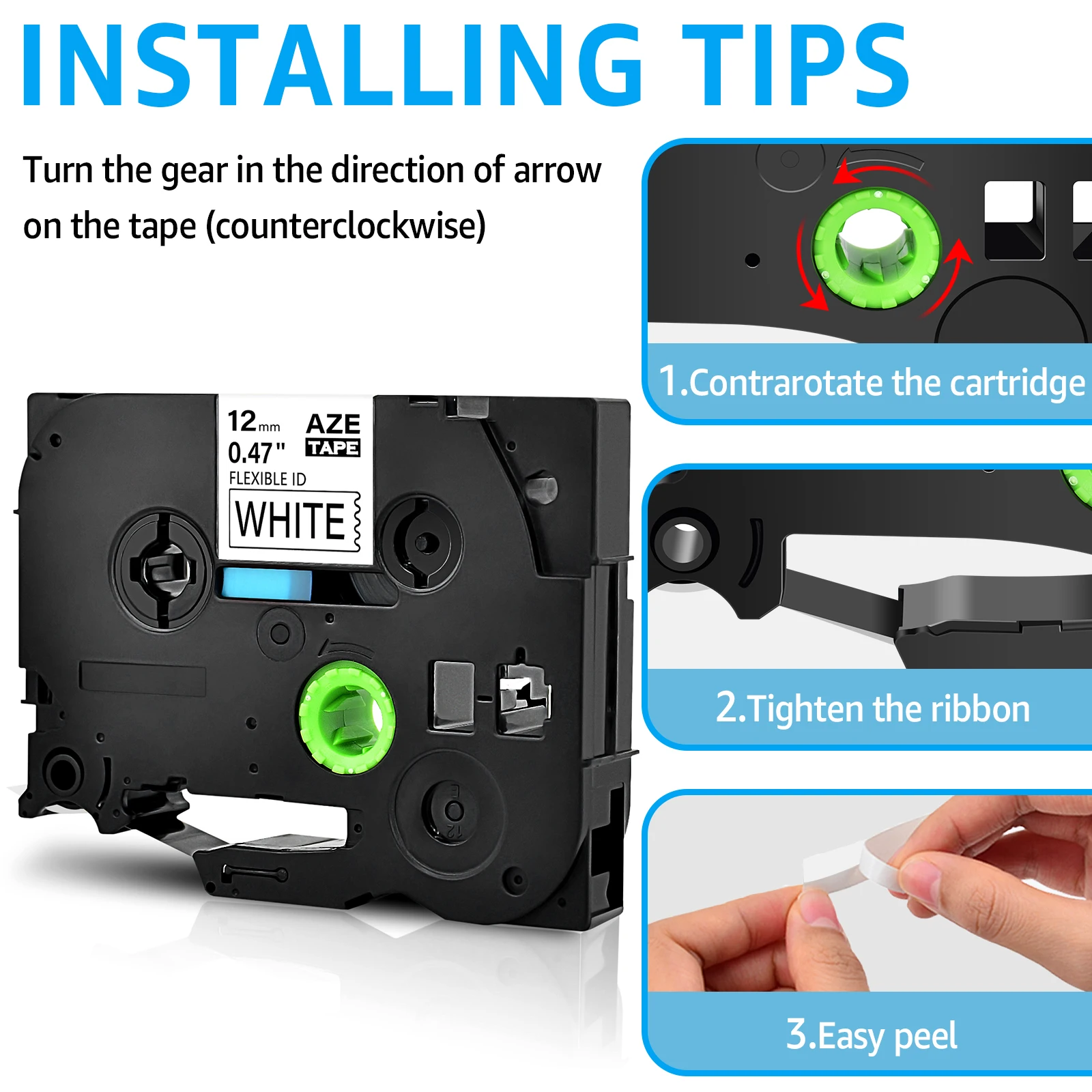 3-10PCS Flexible ID Laminated Tapes Compatible for Brother TZ TZe-FX231 631 12/18mm Label Tape For P-Touch PT-1010 Label Printer
