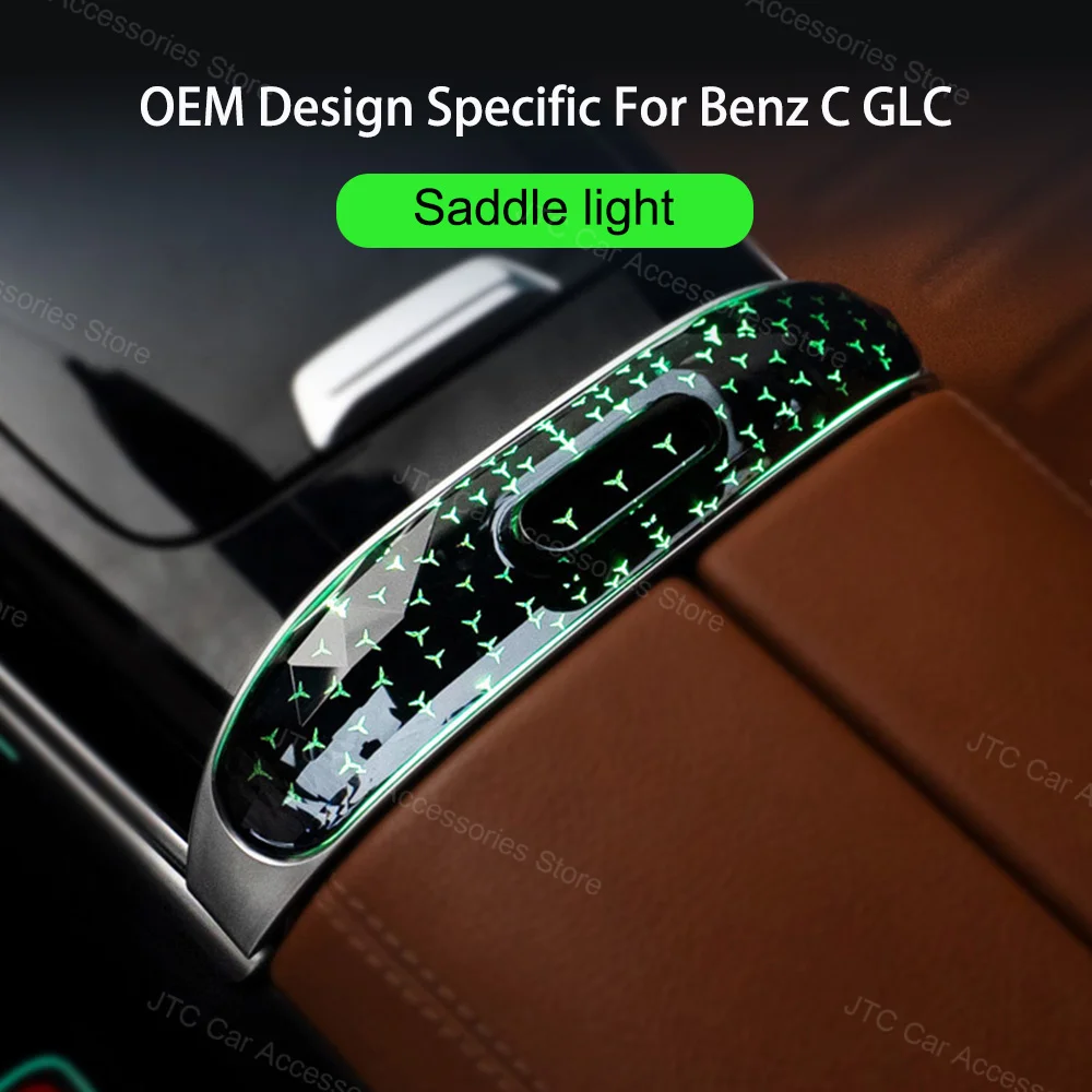 

LED Center Console Crystal Saddle Light For Mercedes Benz GLC X254 C Class W206 Seatbelt Buckle light Interior Ambient Lights