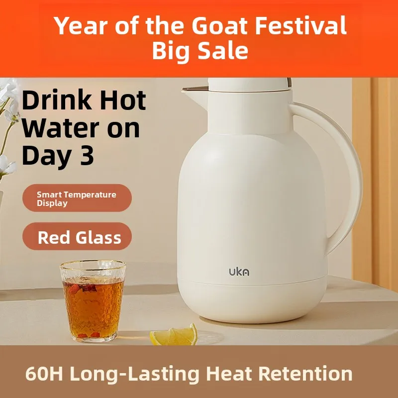 

UKA Large Capaci Portable Insulated Water Bottle for Students Home Use Hot Water Pot Stainl Steel Tea Pot with Handle