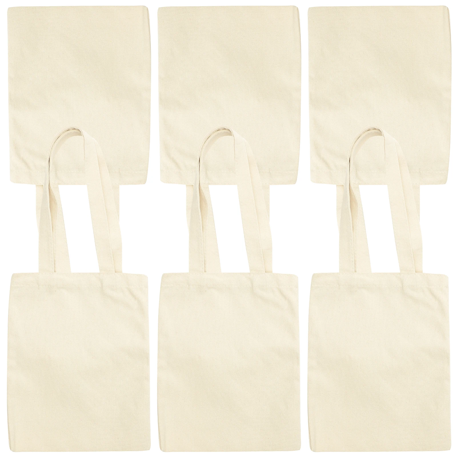 

6 Pcs Large Capacity Canvas Tote Bags Blank Shoulder Bag for Women Storage Pouch Reusable Shopping Handbag Beach Travel