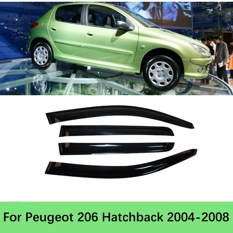 

For Peugeot 206 Hatchback 2004-2008 Window Visor Sun Rain Deflector Guard Awnings Shelters Cover Trim Car Styling Accessories