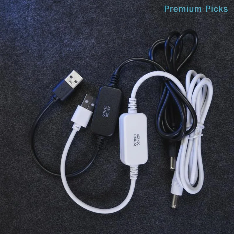 portableUSB DC Power Converter Cable 5V to 12V WiFi Router Powerbank Connector Cord Anti-wear for Home Office Use