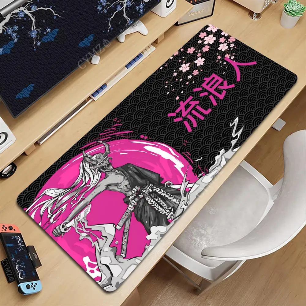 Ukiyo-e самурай вишневый цвет иллюстрация коврик для мыши настольный коврик игровые коврики противоскользящие прочные настольные аксессуары клавиатура настольный коврик
