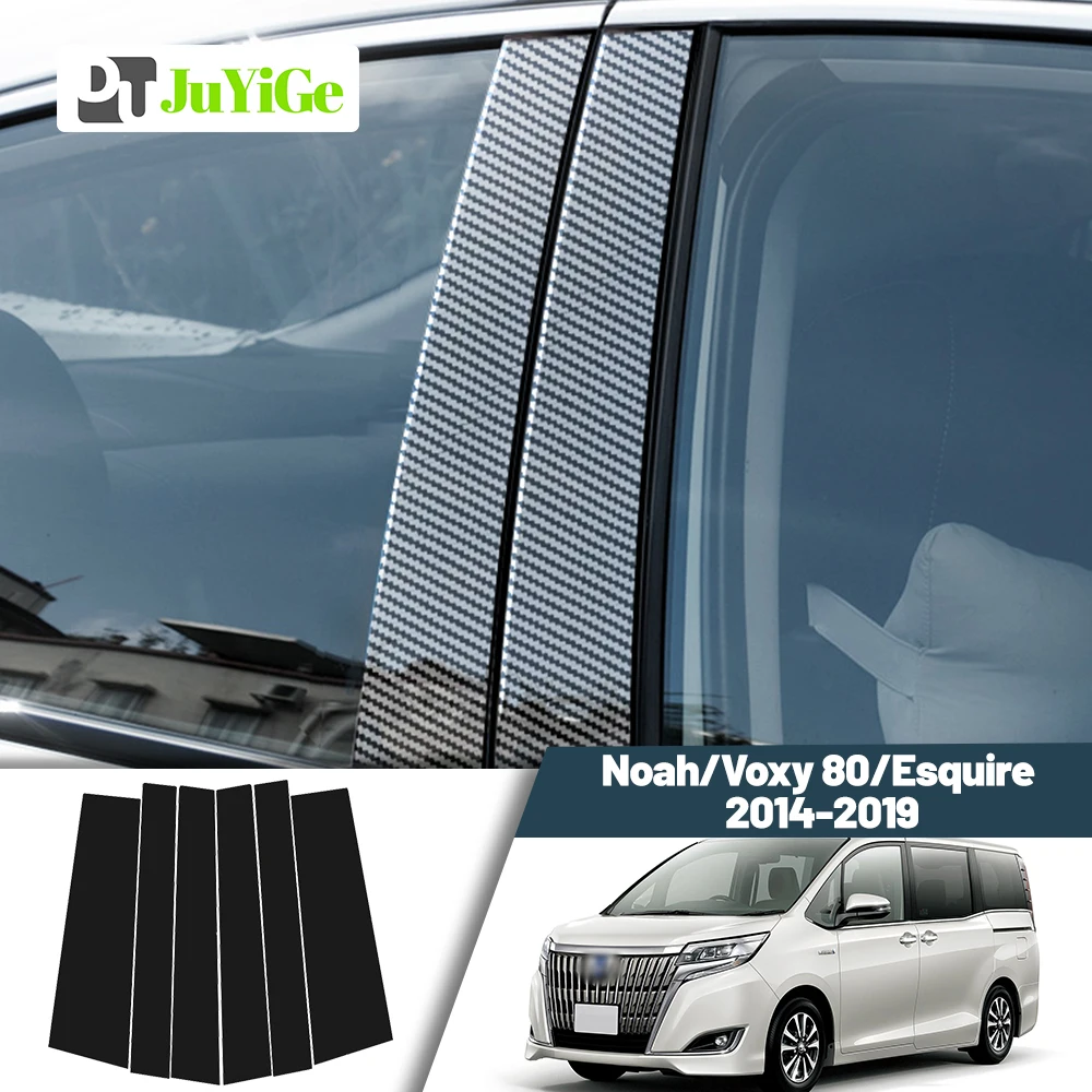 

Glossy Black Carbon Fiber Window Door Deal B C Pillar Post Cover Sticker For Toyota Noah Voxy 80 Esquire 2014-2019 2015 2016