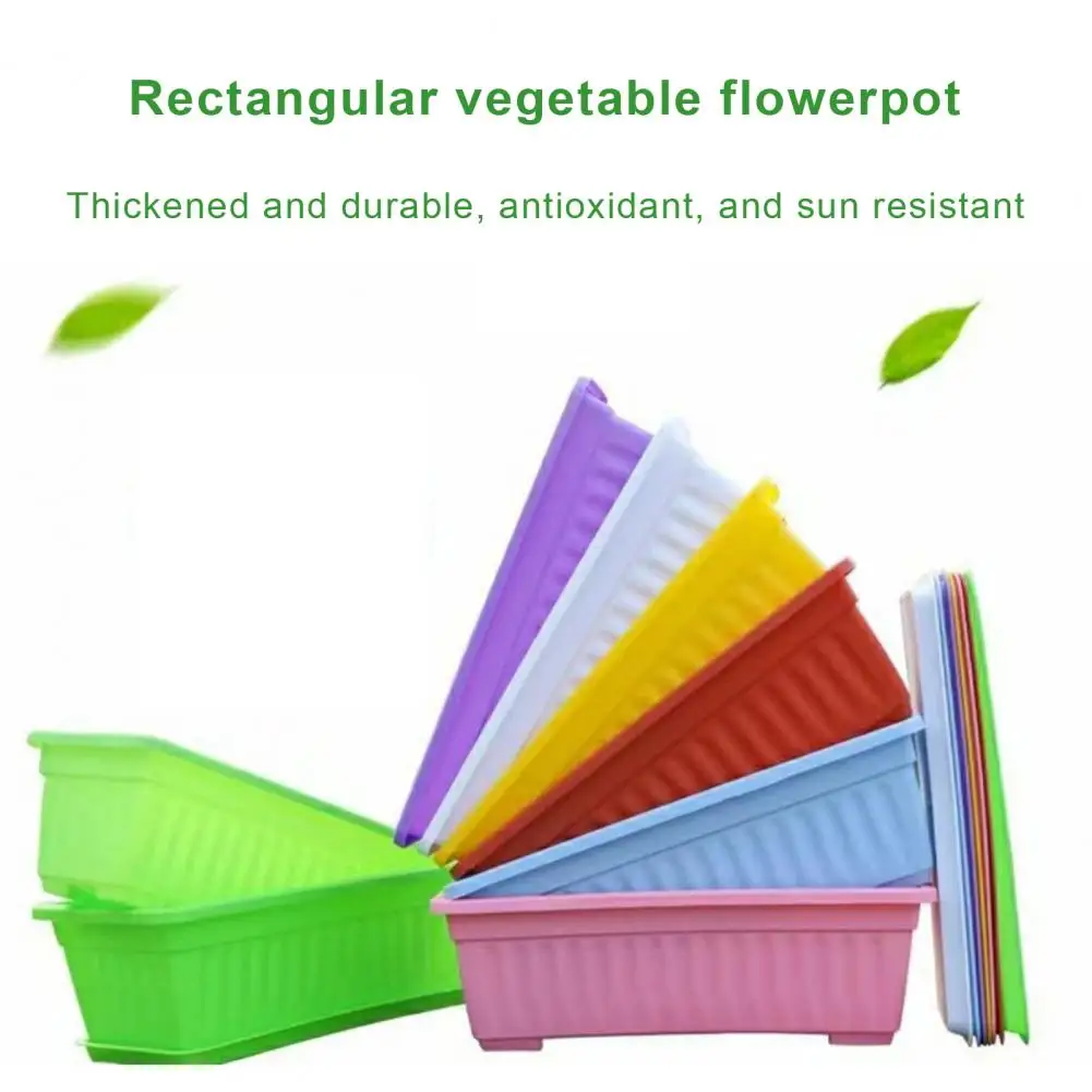 Eco-friendly Flower Holder Flowerpot Capacity Indoor Rectangular Vegetable Growing Box Durable Herb Planter for Garden Supplies