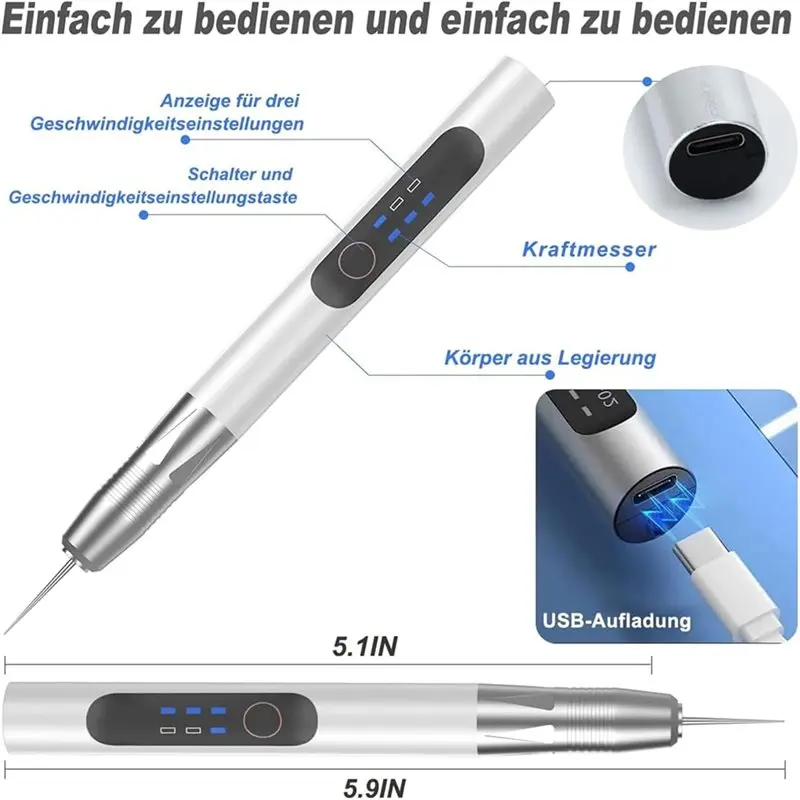 ABCA-USB Engraving Pen Set Tool Rechargeable Battery USB Engraver For Metal For Glass For Wood For And Projects