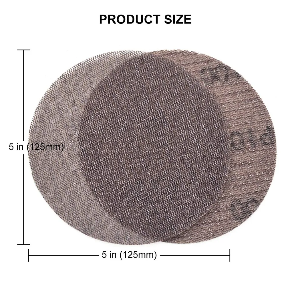 L33A_30 Pcs Mesh Sanding Discs 125mm 80-600 Grit Hook and Loop Sanding Paper Dry Abrasive Discs for Sander Replacement Pads