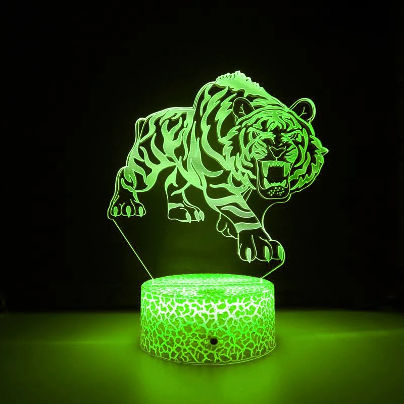 Nighdn Tiger 3d Illusion Lampe Nachtlicht 7 Farbwechsel Tisch Schreibtisch Dekoration Lampen Geburtstag Weihnachts geschenk für Kinder