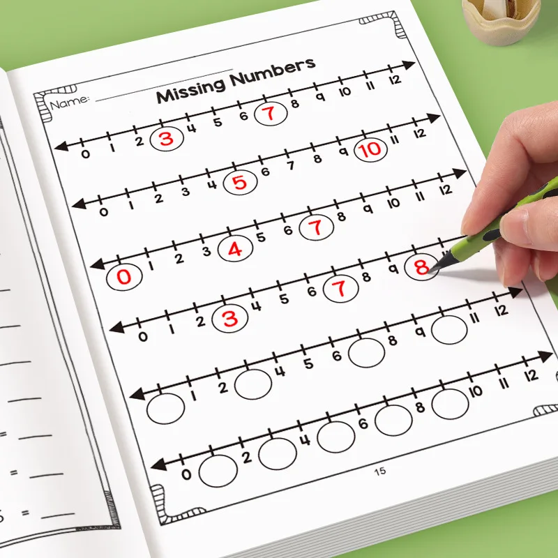 Fun Educational Activity Book Math Workbook Addition Subtraction Practice Book with Number Lines Counting & Coloring Activities