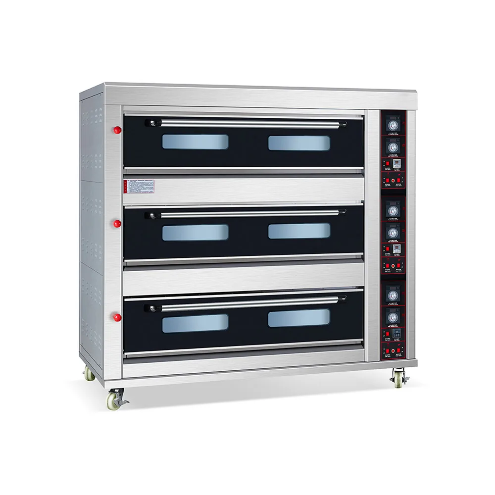 Luxury pizza cake bread baking oven electric commercial restaurant baking equipment double deck gas oven