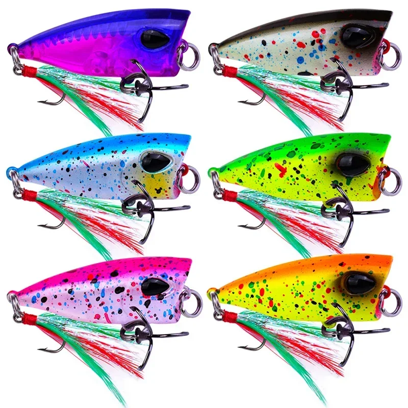 4.3cm/4gMini Popper Lure Trout Lures Ultralight Fishing Lure Topwater Bait Finesse Crankbait Wobbler Minnow Isca Poper Pesca