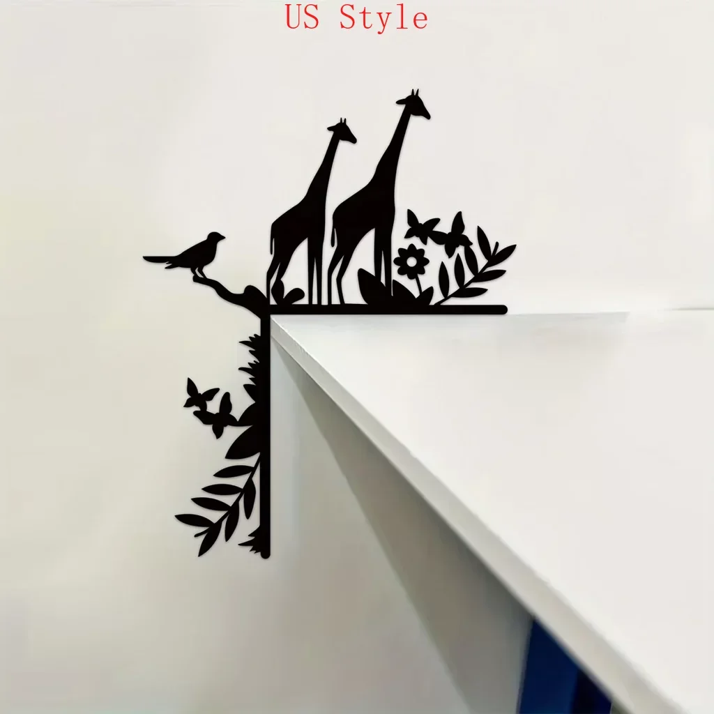 

1pc Metal Animal Home Decorative Wall Stickers Door Corner Decoration Door Frame Corner Art Decoration Decor Metal Wall Hanging