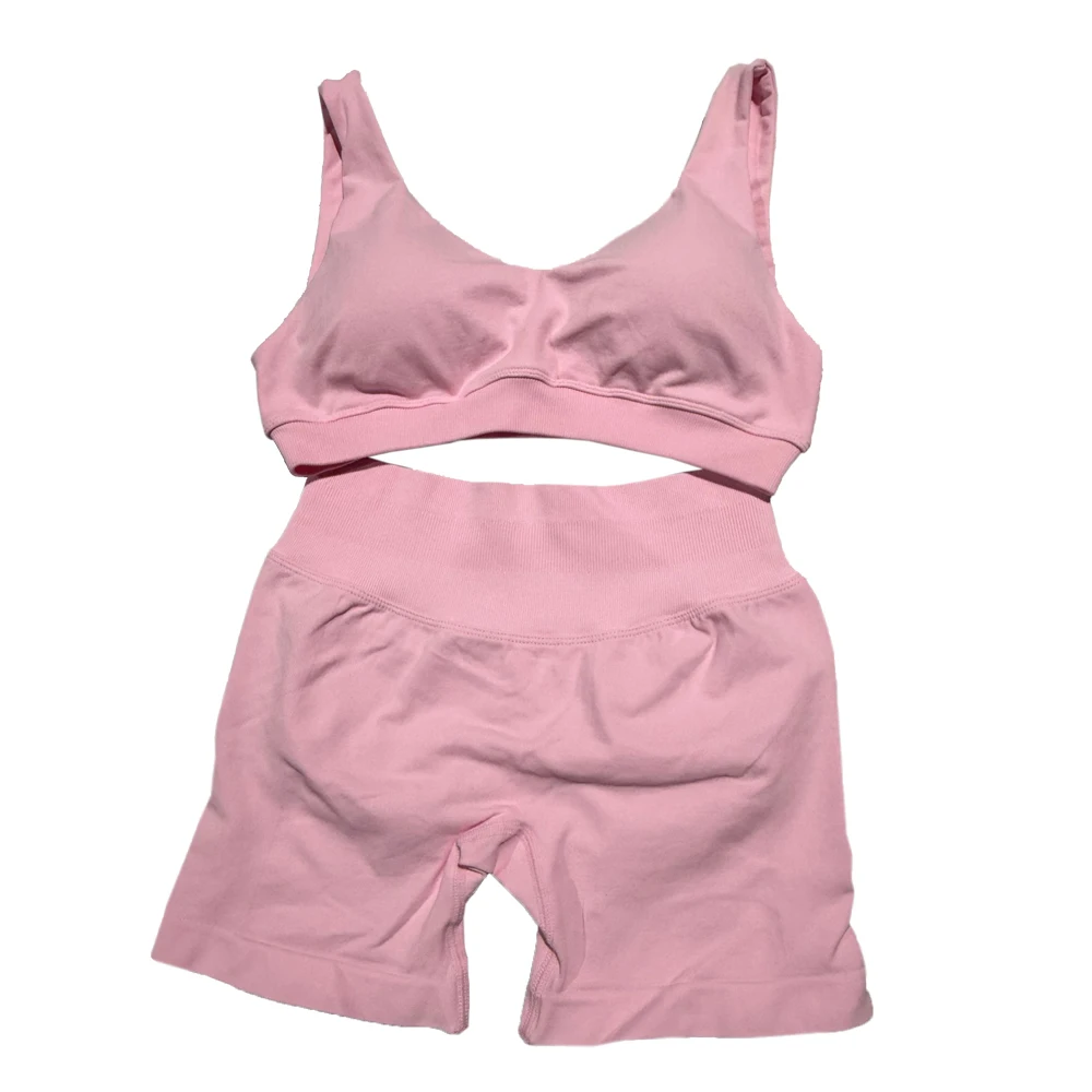 Gathering-style back slit bra, high support yoga top, women's shorts set, Pilates sports bra, quick-dry sports vest