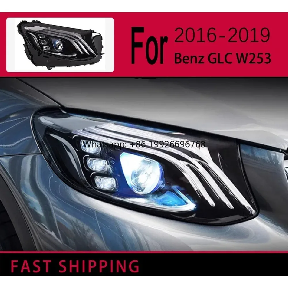 

GLC W253 Upgrade Headlights LED for Benz GLC300 GLC350 2016-2019 Dynamic Signal Head Lamp Projector Lens Accessories Modified