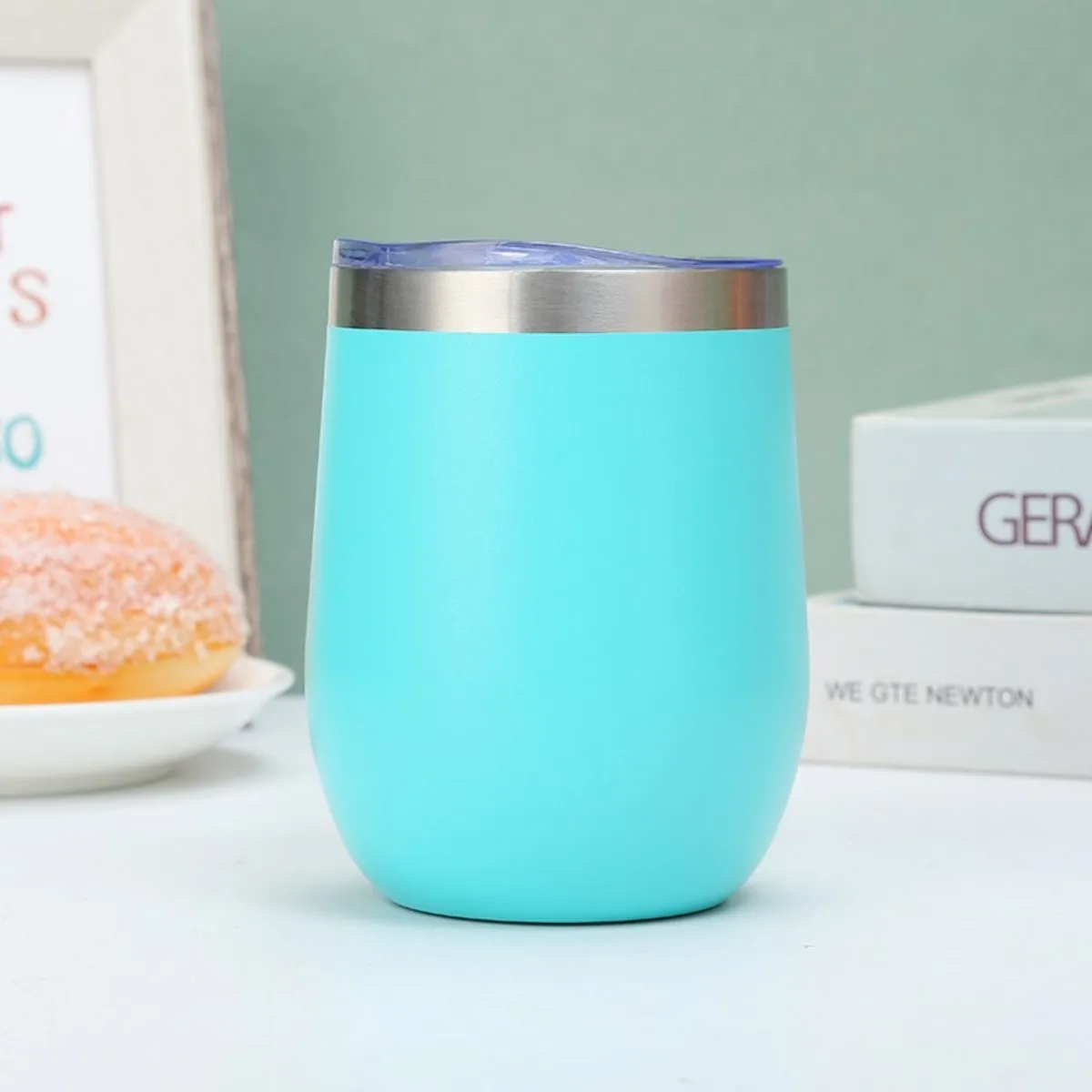 

12oz egg cup 304 stainless steel U-shaped egg cup with lid beer cold cup portable eggshell cup