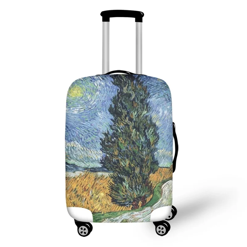 Hot Van Gogh Art Painting 3D Print Luggage Protective Dust Covers Elastic Waterproof 18-32inch Suitcase Cover Travel Accessories