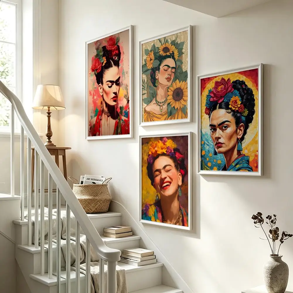 art Frida Kahlo Poster Poster HD Waterproof Self-adhesive Art Print Wall Decor for Bedroom Living Room Gift