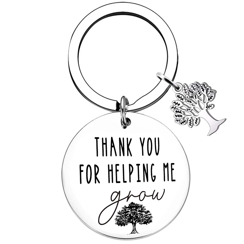 Teacher Keychain Teachers Appreciation Gifts Teachers Keyring Gifts Thank You For Helping Me Grow